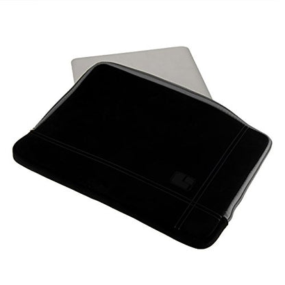 SumacLife Micro Suede Carrying Sleeve with Rear Pocket for 13-13.3 Inches Laptops (SLMSuede13BGRY) - color: Black/gray