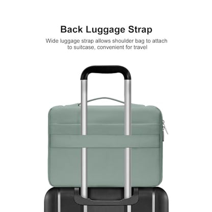 MOSISO 360 Protective Laptop Case 13 inch, Laptop Sleeve Compatible with MacBook Air 13 inch M5 M4 M3 M2 M1 2026-2018 / Neo/Pro 13 M2 M1, Side Open Bag with 2 Raised&1 Flapover Pockets,Antique Green - color: Antique Green, size: 13 inch