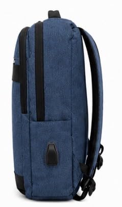 Laptop Backpack with USB Charging Port, Water-Resistant, Multiple Pockets, Travel Business Bag, Grey/Blue (Blue) - color: Blue