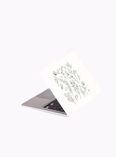 Laptop Skin Sticker Cover Decal - Flower Decal - Universal Size - Fits All laptops up to a 16” Diagonal Size | Easy to Apply, Remove and Change Styles (Black Flowers) - style: Black Flowers