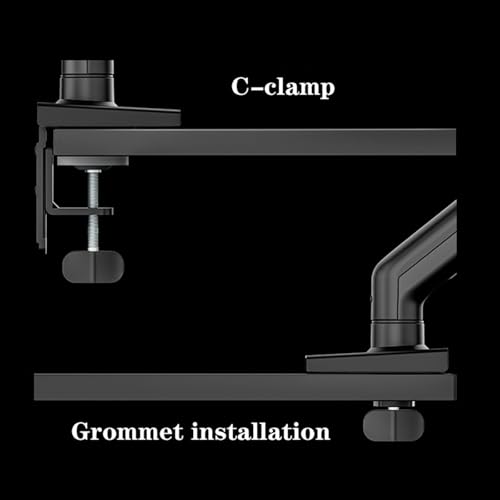 Monitor Arm 17"-32" Single Monitor Arm Mount, Aluminum Monitor Desk Stand, Articulating Mechanical Spring Arm Holds up to 19.8 Lbs, C-Clamp and Grommet Bases Adjustable Monitor Stands