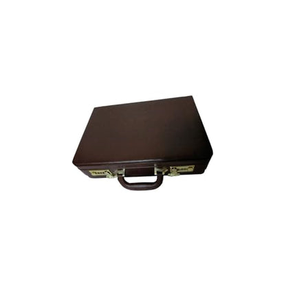 Maykoosh City Sleek Executive Faux Leather Attached Case, Two-Tone Brown, Expandable Depth, Velvet Lining, Combination Lock, Top Comfort-Grip Handle