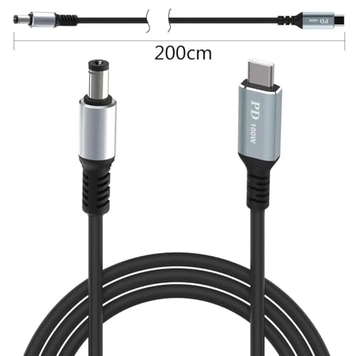 HIEbee USB C to DC 5.5mm x 2.1mm Power Cable, USB C Input to DC 20V Output Charging Cable, Used in Conjunction with PD Charger and PD Mobile Power Bank, with a Maximum Output of DC 20V 5A(6.6ft) - size: 6.6FT