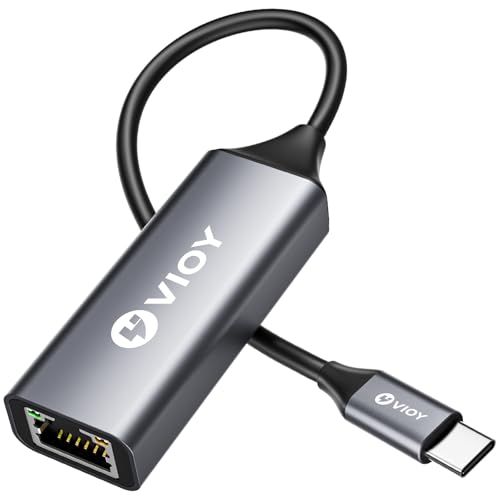 VIOY USB C to Ethernet Adapter, 1Gbps RJ45 to USB C Network Adapter, Portable Type C to Ethernet Dongle Compatible for Thunderbolt 4/3, MacBook Pro/Air, iPhone 16/15 Pro/Max, iPad, XPS