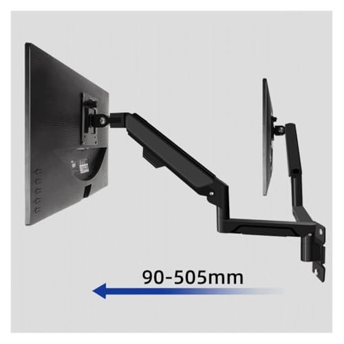 Monitor Stand Wall Mount Monitor Arm with Laptop Tray, Aluminum Gas Spring Full Motion Laptop Mount Arm Fits Max 32 inch, 19.8 lbs Screens/ 10-17" Laptop Desk Accessories(White) - color: White