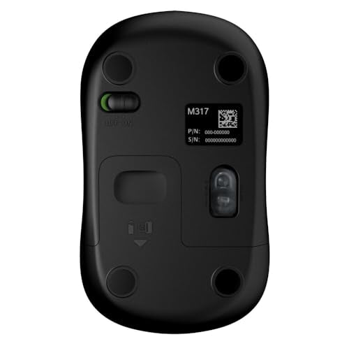 Logitech M317 Compact Ambidextrous 2.4 GHz Wireless Mouse - Red | Ambidextrous with 2.4 GHz USB-A Nano Receiver, 1000 dpi optical tracking, 12-months battery life, PC, Mac, laptop compatible - color: Red