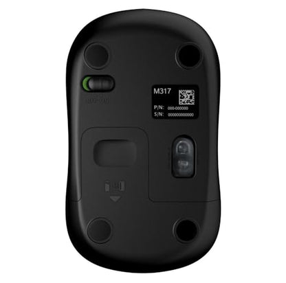Logitech M317 Compact Ambidextrous 2.4 GHz Wireless Mouse - Red | Ambidextrous with 2.4 GHz USB-A Nano Receiver, 1000 dpi optical tracking, 12-months battery life, PC, Mac, laptop compatible - color: Red