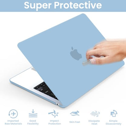 AKIT Compatible with MacBook Air 13 inch Case 2026 2025 2024-2022 M5 M4 M3 M2 Model A3449 A3240 A3113 A2681, Protective Laptop Hard Shell for MacBook Air 13.6" + Keyboard & Screen Cover, Air Blue - color: Air Blue