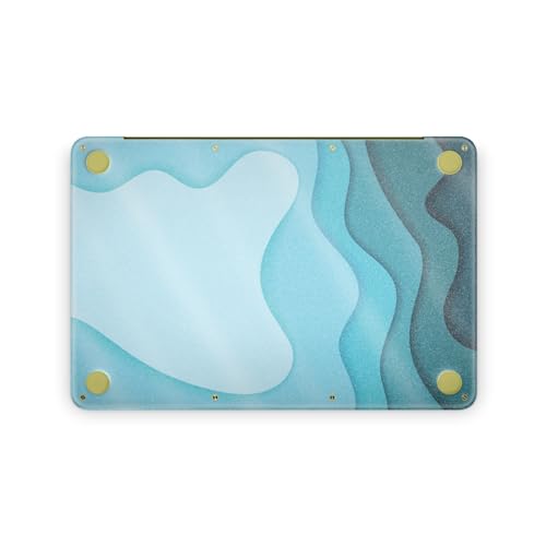 Glossy Glitter Laptop Skin Compatible with Apple MacBook Neo - Papercraft Cyan - Premium 3M Vinyl Protective Wrap Decal Cover - Easy to Apply | Crafted in the USA by MightySkins - color: Papercraft Cyan, size: MacBook Neo Full Cover Skin, style: Glossy Gl