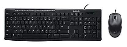 Logitech MK200 Media Combo Wired Keyboard and Mouse, Full-Size Keyboard with Easy-Access Media Controls, High-Definition Optical Mouse, Plug and Play USB Connection – Black - size: One Size