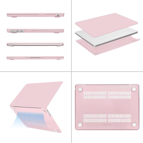 MOSISO Compatible with MacBook Air 13 inch Case M5 2026 M4 M3 M2 2025-2022 | A3449 A3240 A3113 A2681, Scratches-Resistant Protective Hard Shell for MacBook Air 13.6 inch Case, Baby Pink - color: Baby Pink