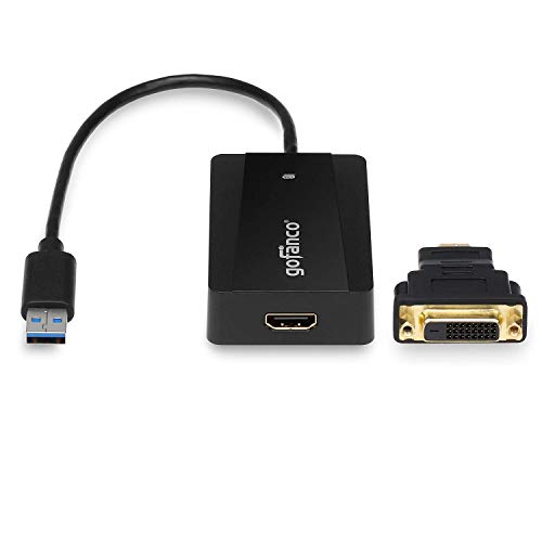 gofanco USB 3.0 to HDMI Video Adapter for Multiple Monitors (USB3HDMI) | Up to 2560x1440 for Windows and macOS, Includes HDMI-to-DVI Adapter, USB 3.0 Video Adapter - style: USB 3.0 to HDMI / DVI