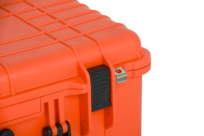 MEIJIA All Weather Rolling Waterproof Protective Case, Hard Camera Case,Dry Case with Retractable Pull Handle and Wheels,Foam Inserted,22 x13.81x9inches (Orange) - color: Orange