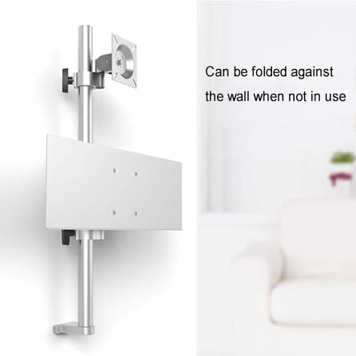 Sit Stand Monitor Desk Mount, Full-Motion Articulating Arm, Height Adjustable, with Keyboard Tray, Adjustable Workstation Arm, Load Capacity 10KG, Fits 17-27" Screens