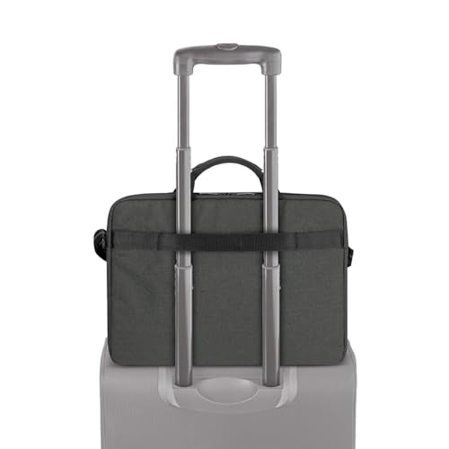 Solo New York Briefcase - Laptop Carrying Bag for Women & Men, Brief for Travel & Work, Front Zippered Pockets, Adjustable Shoulder Strap, Fits 15.6" Computer - Rivington Slim, Gray