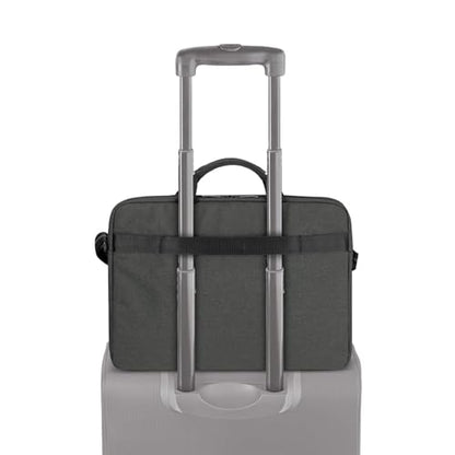 Solo New York Briefcase - Laptop Carrying Bag for Women & Men, Brief for Travel & Work, Front Zippered Pockets, Adjustable Shoulder Strap, Fits 15.6" Computer - Rivington Slim, Gray