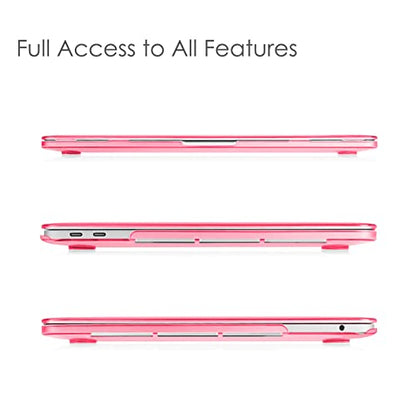 Fintie Hard Shell Case for MacBook Pro 13 Inch, Crystal Pink | A2338(M2 M1) A2251 A2289 A2159 A1989 A1706 A1708 (2016-2023) with/Without Touch Bar, Snap-On Cover, Lightweight - color: Crystal Pink, size: Pro 13 Inch
