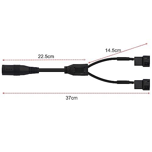 Gebildet 2PCS DC Power Supply Plug to Dual 3-Pin and 4-Pin PC Fan Power Adapter Cable, DC5521 to 4Pin Cable - style: DC-PWM
