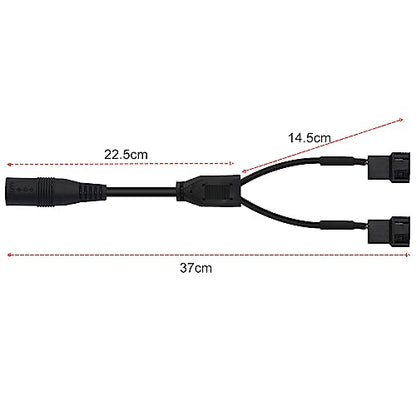 Gebildet 2PCS DC Power Supply Plug to Dual 3-Pin and 4-Pin PC Fan Power Adapter Cable, DC5521 to 4Pin Cable - style: DC-PWM