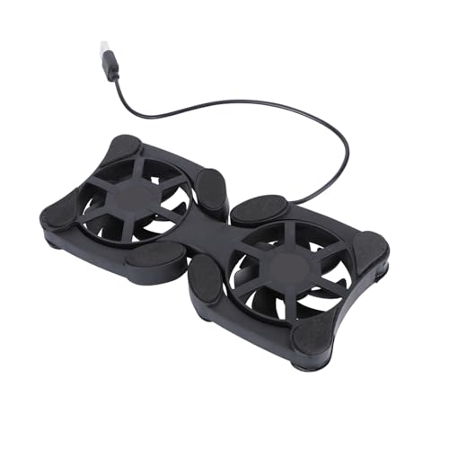 Mobestech Portable Foldable Laptop Cooling Pad, Dual USB Fan Notebook Cooler Stand, Lightweight Laptop Cooler Mat for Heat Dissipation and Travel Use