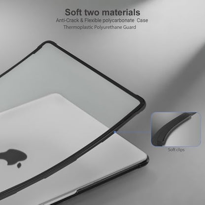 MOSISO Compatible with MacBook Air 13 inch Case M5 2026 M4 M3 M2 2025-2022 A3449 A3240 A3113 A2681,Seamlessly Closes Reinforced Crack-Resistant Hard Shell for MacBook Air 13.6 inch Case, Black - color: Black