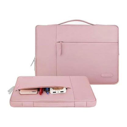 MOSISO Laptop Case 14 inch, 14 inch Laptop Sleeve with Handle Compatible with HP Lenovo Dell ASUS Acer, HP Stream, Dell Latitude, Lenovo IdeaPad, Polyester Multifunctional Computer Bag, Pink - color: Pink, size: 14 inch