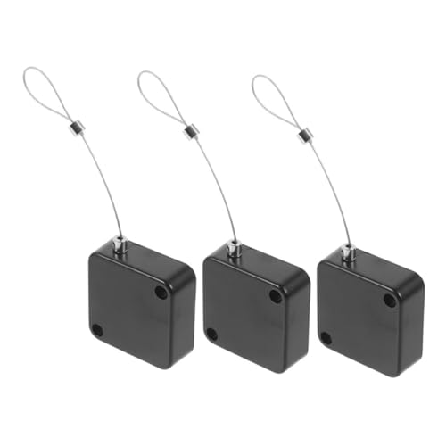 3pcs Anti-Theft Retractable Steel Wire Cable Lock Box 2 Locks 1m Length Automatic Retractable Security Tether for Theft Prevention Suitable for Display Items