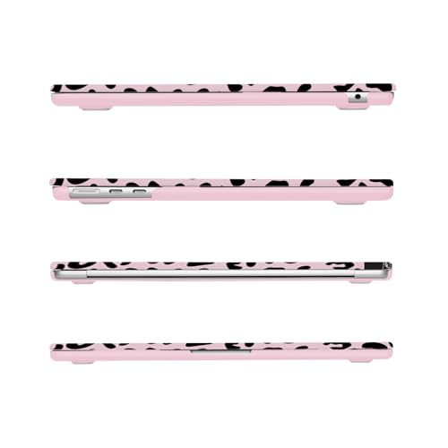 MOSISO Compatible with MacBook Air 13 inch Case M5 2026 M4 2025 M3 M2 2024-2022 A3449 A3240 A3113 A2681, 3 in 1 Leopard Grain Hard Case&Keyboard Cover&ScreenFilm for MacBook Air 13.6 Case, Pink - color: Pink