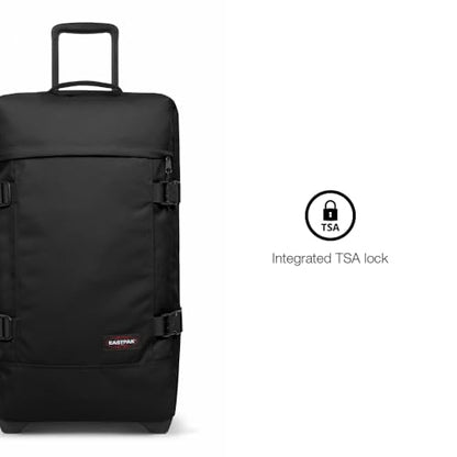 EASTPAK Tranverz M – 78L Medium Soft Sided Checked Luggage, Dual Compartments, TSA Lock, Compression Straps & Smooth Inline Wheels, Brize Retro Navy - color: Brize Retro Navy, size: 78 Liter Checked Bag
