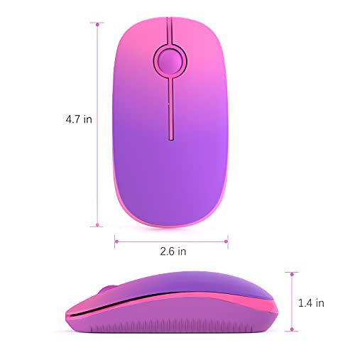 Unipows Wireless Mouse-2.4G Slim Portable Computer Mouse, Gradient Purple | Nano Receiver, Less Noise Mobile Optical Mice for Notebook, PC, Laptop, Desktop - color: Gradient Purple