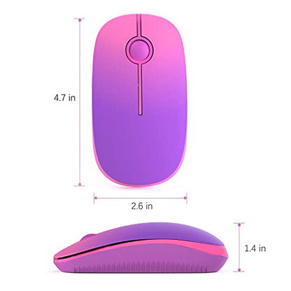 Unipows Wireless Mouse-2.4G Slim Portable Computer Mouse, Gradient Purple | Nano Receiver, Less Noise Mobile Optical Mice for Notebook, PC, Laptop, Desktop - color: Gradient Purple