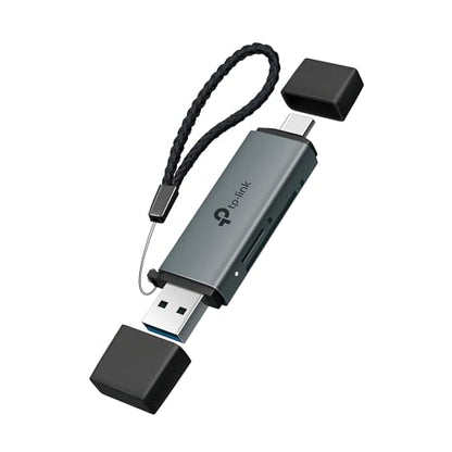 TP-Link SD Card Reader, 2-in-1 USB 3.0 Type-C&A Dual Slot Memory Card Reader for SD/Micro SD/SDHC/SDXC, High-Speed Data Transfer, Plug & Play with Windows, macOS, iPadOS, Android & Chrome OS (UA430D) - style: USB A&C