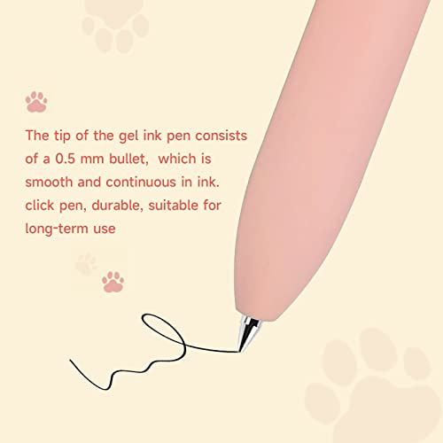 UIXJODO Cat Pens, 8 Pcs 0.5mm Cute Kawaii Black Ink Fine Point Smooth Writing, High-End Series Cat's Tail Retractable for Journaling Note Taking - color: 8 Pcs Cat