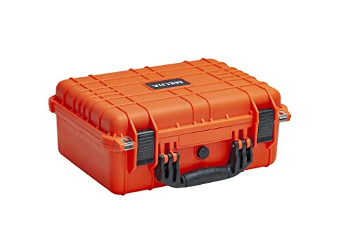 MEIJIA All Weather IP67 Waterproof Hard Camera Case,Hard Protective Case,Hard Case with Customizable Foam,Fit Use of Drones,Camera,Equipments,Pistols(Orange,13.35 x11.63x5.98inches) - color: Orange, size: 13.35 x11.63x5.98inches