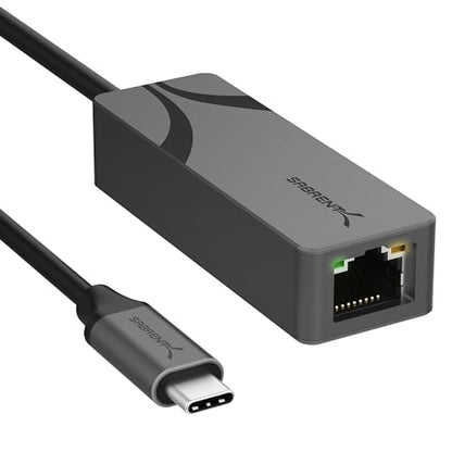 SABRENT USB-C to 2.5Gbps Ethernet Adapter, Multi-Gig (NT-25GA) | 2.5GbE USB-C to RJ45; for MacBook, iPad Pro, Windows, Linux; aluminum; Wake-on-LAN - size: 2.5GbE USB-C