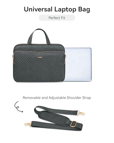 Laptop Case Bag Women Men Computer Sleeve Compatible with MacBook/Dell/HP/Acer/ASUS, Waterproof Shoulder Carrying Briefcase, Grey, 17-17.3 Inch - color: Heather Grey, size: 17.3 Inch