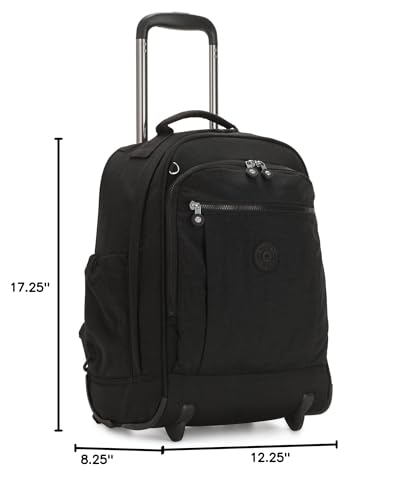 Kipling Women's Gaze Large Rolling Backpack, Durable, Wheeled Backpack with Adjustable Shoulder Straps, Nylon Book Bag - color: True Black