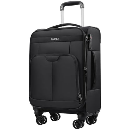 Carry on Luggage with Spinner Wheels 20-Inch,Lightweight Expandable Luggage Set Carry-on Suitcase with Wheels Women Men-Black - color: Black, size: Carry-on 20 inch