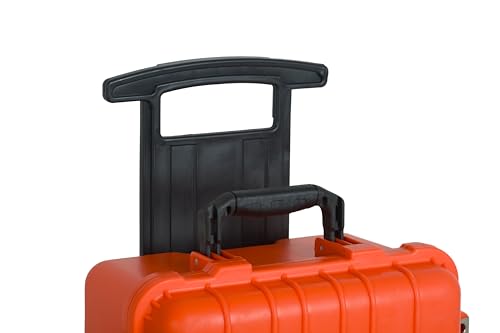 MEIJIA All Weather Rolling Waterproof Protective Case, Hard Camera Case,Dry Case with Retractable Pull Handle and Wheels,Foam Inserted,22 x13.81x9inches (Orange) - color: Orange
