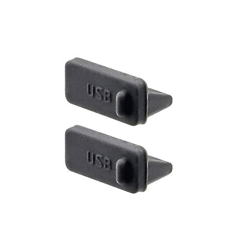 Silicone USB Port Cover Anti Dust Protector, Pack of 20, Black | Female End, 0.5 x 0.3 x 0.24 inch