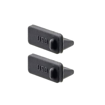 Silicone USB Port Cover Anti Dust Protector, Pack of 20, Black | Female End, 0.5 x 0.3 x 0.24 inch
