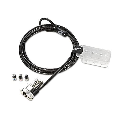 Kensington Universal 3-in-1 Combination Laptop Lock, Computer Security Locking Cable - Resettable Version (K62316WW), Black - size: Universal Fit 3-in-1 combo