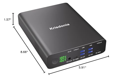Portable Charger, PD 100W USB C Power Bank 64000mAh Fast Charging External Battery Pack with Dual PD (100W&65W) & 4 USB-A (QC3.0 18W) for Type-C Laptops, MacBook Pros, XPS, iPad Pro