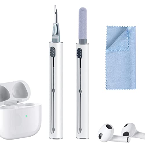 2Pcs Earbud Cleaning kit， Multi-Function Cleaning Pen with Soft Brush Flocking Sponge，Suitable for Bluetooth Headset, Charging Box, Mobile Phone, Earbud - color: 2PCS(White)