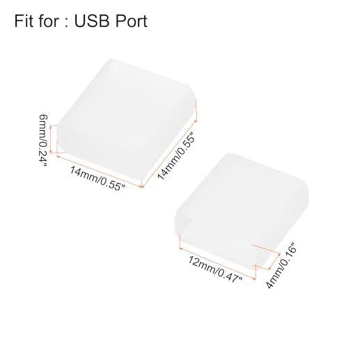 uxcell 40pcs USB Male Port Silicone Protectors Anti Dust Cap Cover Transparent - color: Clear