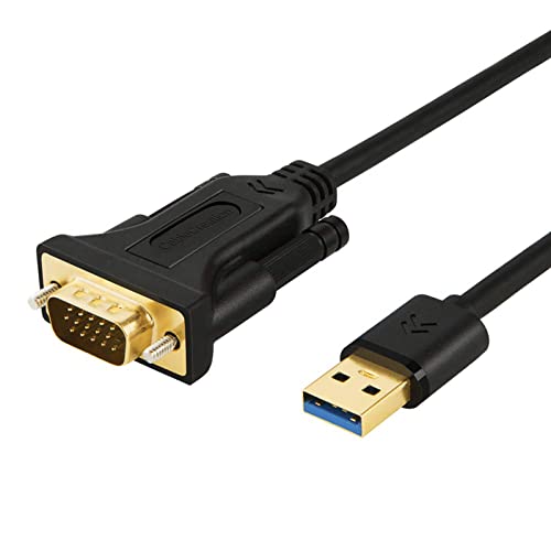 CableCreation USB 3.0 to VGA Cable 6 Feet, VGA to USB Adapter Cord 1080P @ 60Hz, External Video Card, Only Support Windows 10/8.1/8 / 7 / macOS (NO XP/Vista), Black