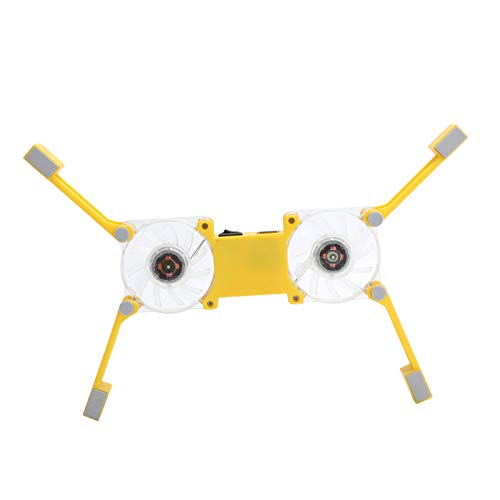 SUNGOOYUE Laptop Cooling Pad, Dual USB Fans LED Light Foldable Stand with Anti Skid Pads for 1217 Inch Notebooks Computer (Yellow) - color: Yellow