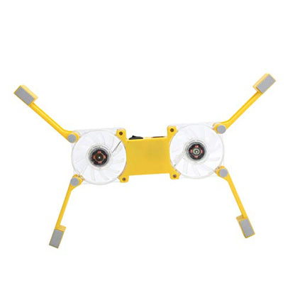 SUNGOOYUE Laptop Cooling Pad, Dual USB Fans LED Light Foldable Stand with Anti Skid Pads for 1217 Inch Notebooks Computer (Yellow) - color: Yellow