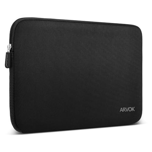 Arvok 11 11.6 12 Inch Laptop Sleeve Case for MacBook Air 12, Water-Resistant Neoprene Notebook Computer Tablet Sleeve, Carrying Bag Cover for Chromebook/HP/Dell/Lenovo/Asus/Acer, Black - color: Black, size: 11.6 inch