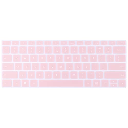 Batianda for Microsoft Surface Laptop 5 4 3 13.5" 15 inch Premium Silicone Ultra Thin Color Waterproof Soft Keyboard Cover Skin,Pink - color: Pink